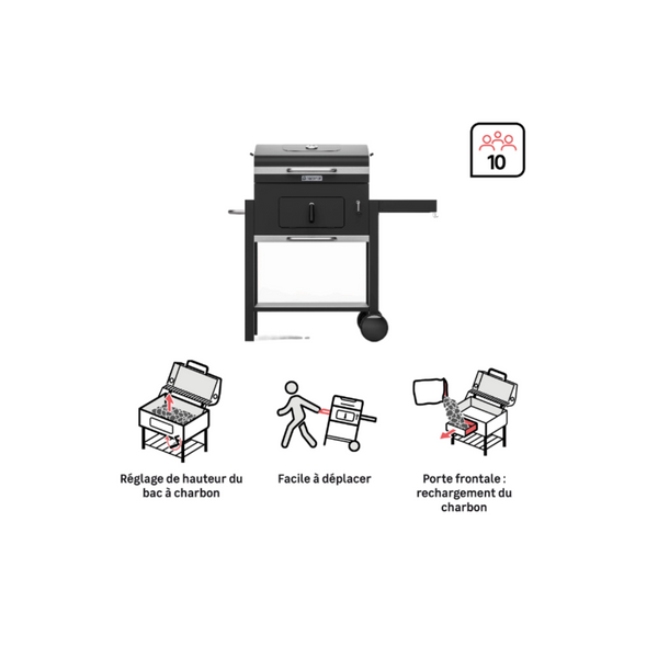 NATERIAL Centaurus Beta II Charcoal Barbecue 90x70 cm