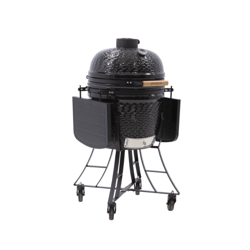 NATERIAL Drago Kamado Ceramic Charcoal Barbecue, Black ⌀46 cm with Cover