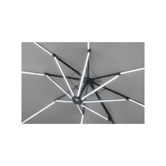 Sun 4 Luxe LED Aluminium Cantilever Garden Parasol – Rectangular – 3 x 4 m – Grey – Weighted Tiles Included