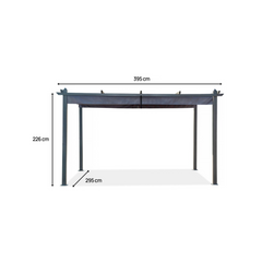Aluminium Pergola with Retractable Roof – 3 x 4 m – Anthracite Grey