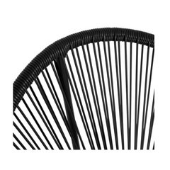 IZMIR Garden Set, Table and 2 Egg Chairs in Black Rope
