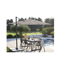 NATERIAL Aura Square Cantilever Parasol, Taupe, L.286 x W.286 cm
