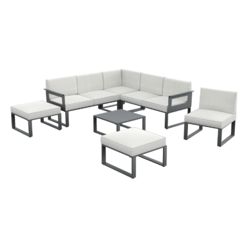 NATERIAL Odyssea Grey Garden Set, 7 People