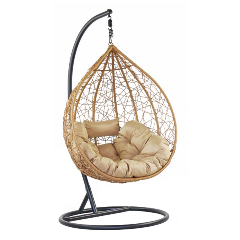 Round Hanging Garden Rocking Chair with Cushion