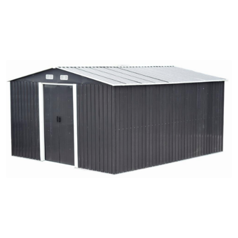 Grey Galvanised Steel Garden Shed 12.5 m²