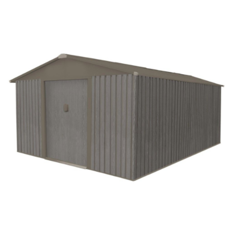 Wood-Effect Metal Garden Shed