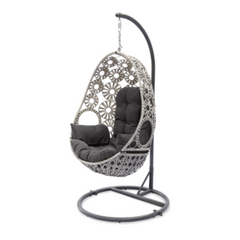 Samoa Hanging Garden Swing in Ecru Woven Resin – DCB GARDEN