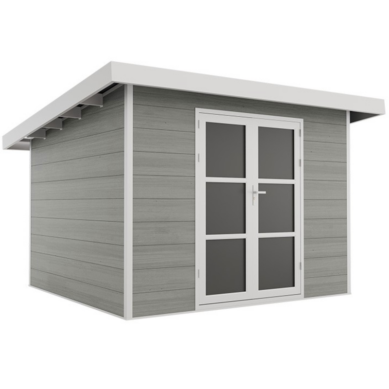 SINTRA Composite Garden Shed – 9 m² Light Grey – Factory Price – CLEARANCE