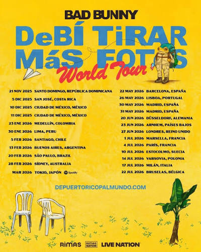 BAD BUNNY — DeBÍ TiRAR MáS FOToS WORLD TOUR 2026
